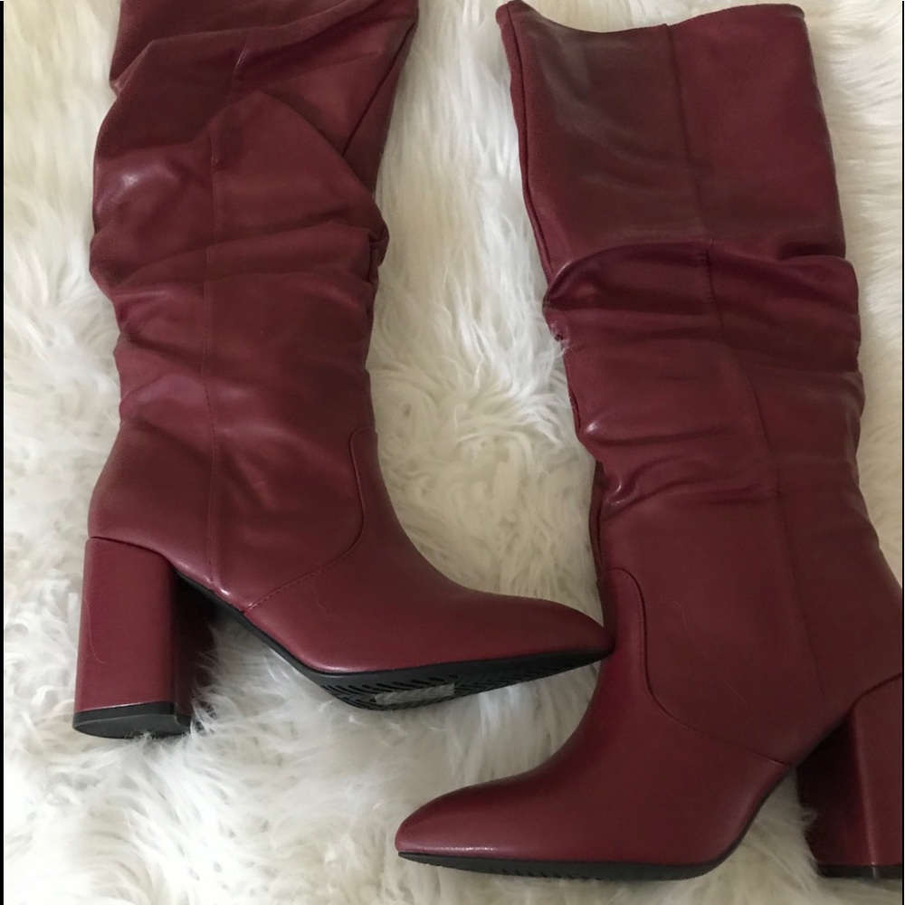 Burgundy Color Knee High Boot